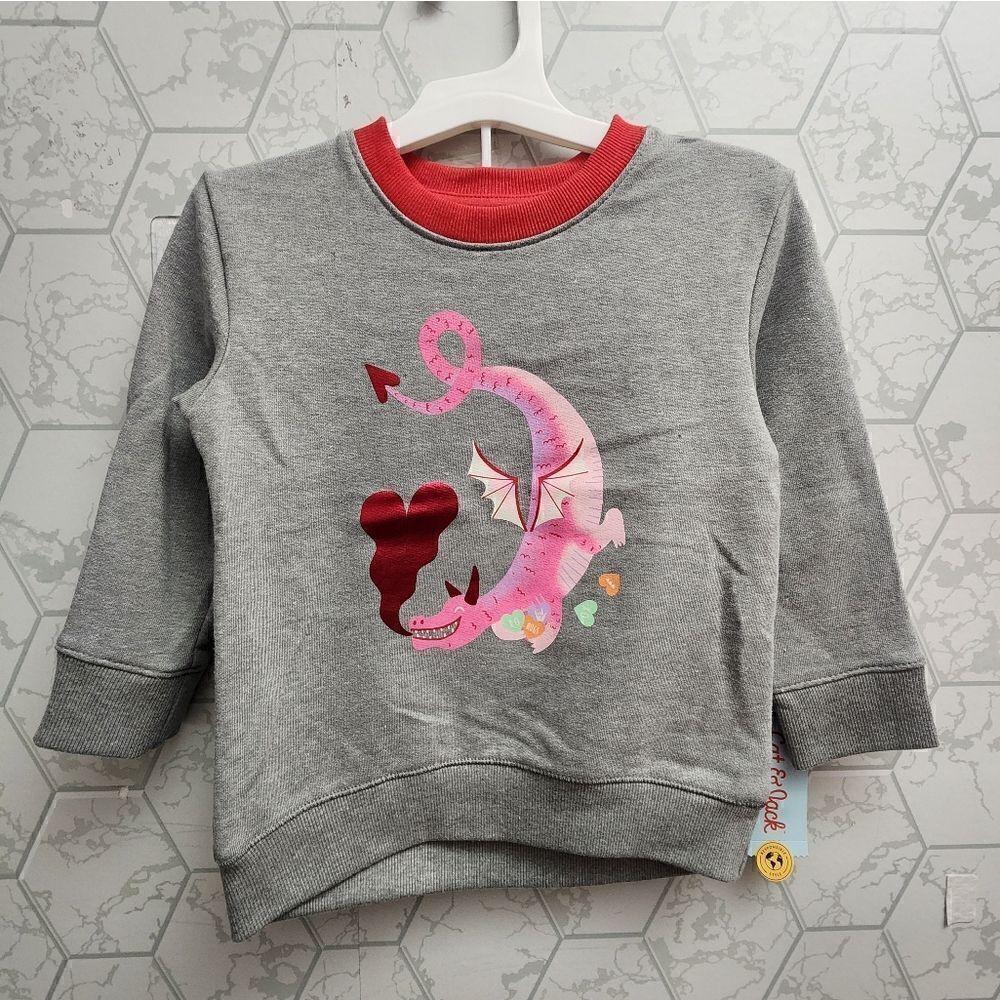 Cat & Jack Toddlers French Terry Crewneck Pullover Sweater Grey, 2T, 3T